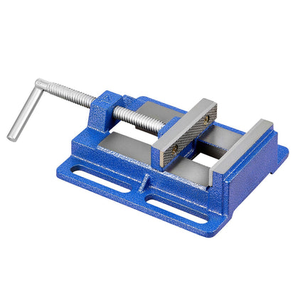 Drill Press Vise, 6 Inch Jaw Width, Portable Bench Vise, Slotted Base for Easy Installation, Durable Cast Iron Construction, Workbench Vice, for Woodworking, Metalworking, Drilling, and Cutting