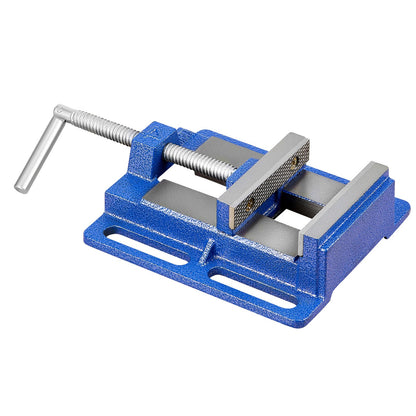 Drill Press Vise, 6 Inch Jaw Width, Portable Bench Vise, Slotted Base for Easy Installation, Durable Cast Iron Construction, Workbench Vice, for Woodworking, Metalworking, Drilling, and Cutting