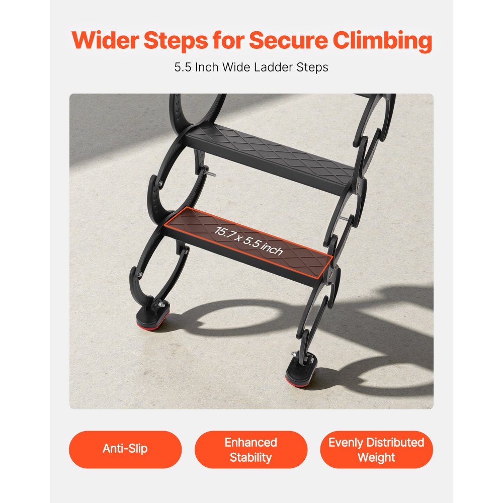 VEVOR Attic Ladder Wall-Mounted 660LBS/299.4KG Capacity for 9.5-10 ft Ceilings