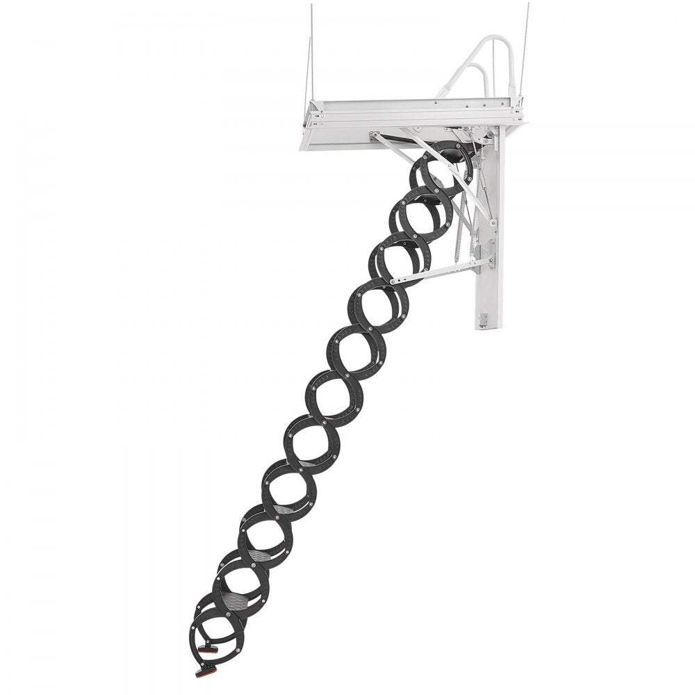 VEVOR Steel Attic Ladder Ceiling-Mounted Attic Stairs for 8.5-9.4 ft Ceilings