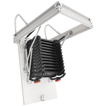 VEVOR Steel Attic Ladder Ceiling-Mounted Attic Stairs for 8.5-9.4 ft Ceilings