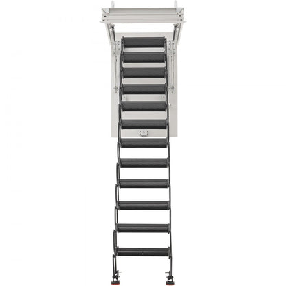 VEVOR Steel Attic Ladder Ceiling-Mounted Attic Stairs for 9.5-10.2 ft Ceilings