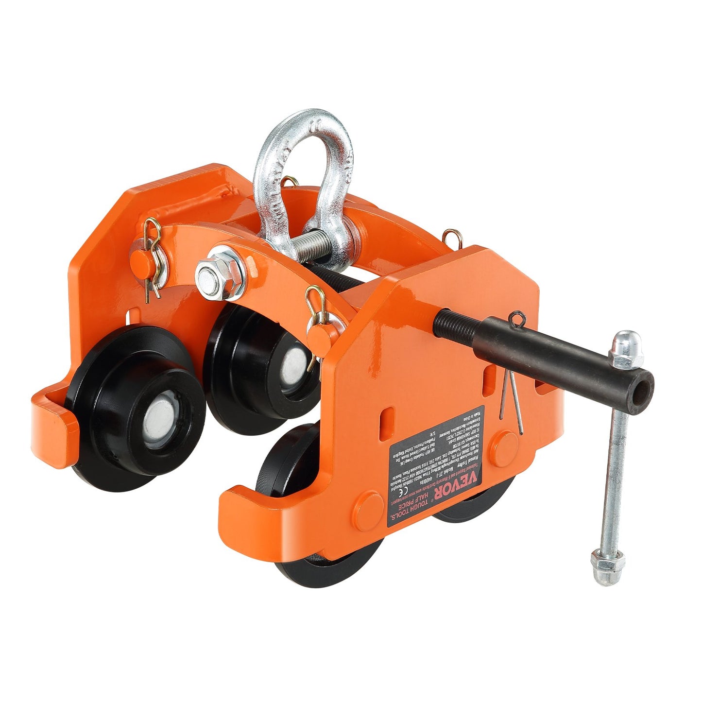 VEVOR Manual Trolley, 2 Ton Load Capacity, Push Beam Trolley with Dual Wheels, Adjustable