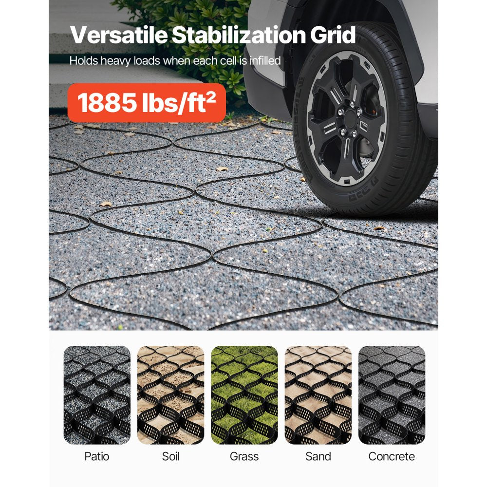 Ground Grid 2-Inch Depth Geocell Grid 16.4x6.5FT / 5000x1980mm for Gravel