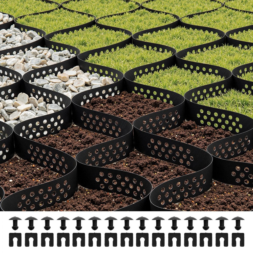 Ground Grid 2-Inch Depth Geocell Grid 16.4x6.5FT / 5000x1980mm for Gravel