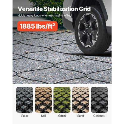 VEVOR Ground Grid 2-Inch Deep Geocell Grid 17.06x8.86FT / 5200x2700mm for Gravel