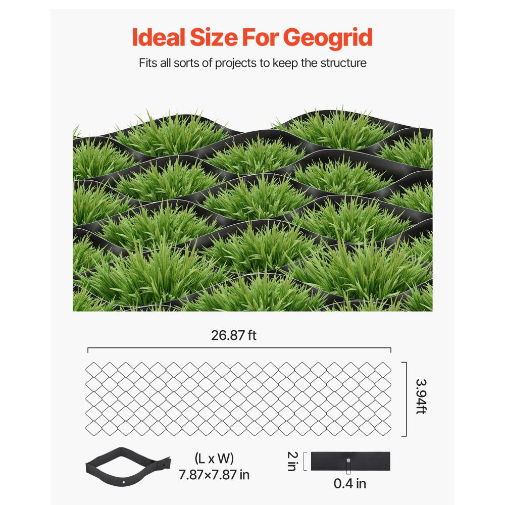 VEVOR Ground Grid 2-Inch Deep Geocell Grid 26.87x3.94FT / 8200x1200mm for Gravel