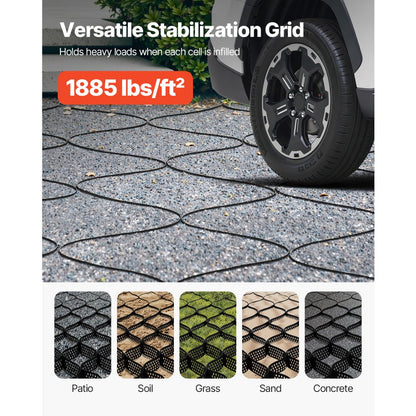 VEVOR Ground Grid 3-Inch Deep Geocell Grid 17.06x8.86FT / 5200x2700mm for Gravel