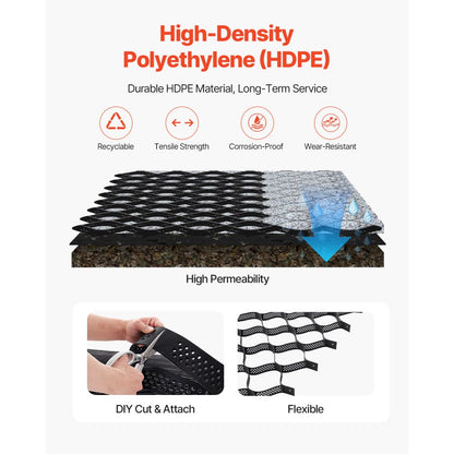 Ground Grid 3-Inch Deep Geocell Grid 24.93x9.52FT / 7600x2900mm for Gravel