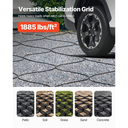 Ground Grid 4-Inch Deep Geocell Grid 17.06x8.86FT / 5200x2700mm for Gravel