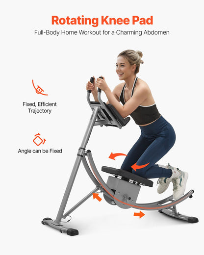 Adjustable Home Gym Abdominal Trainer with Ergonomic Dual Curved Sliding Track