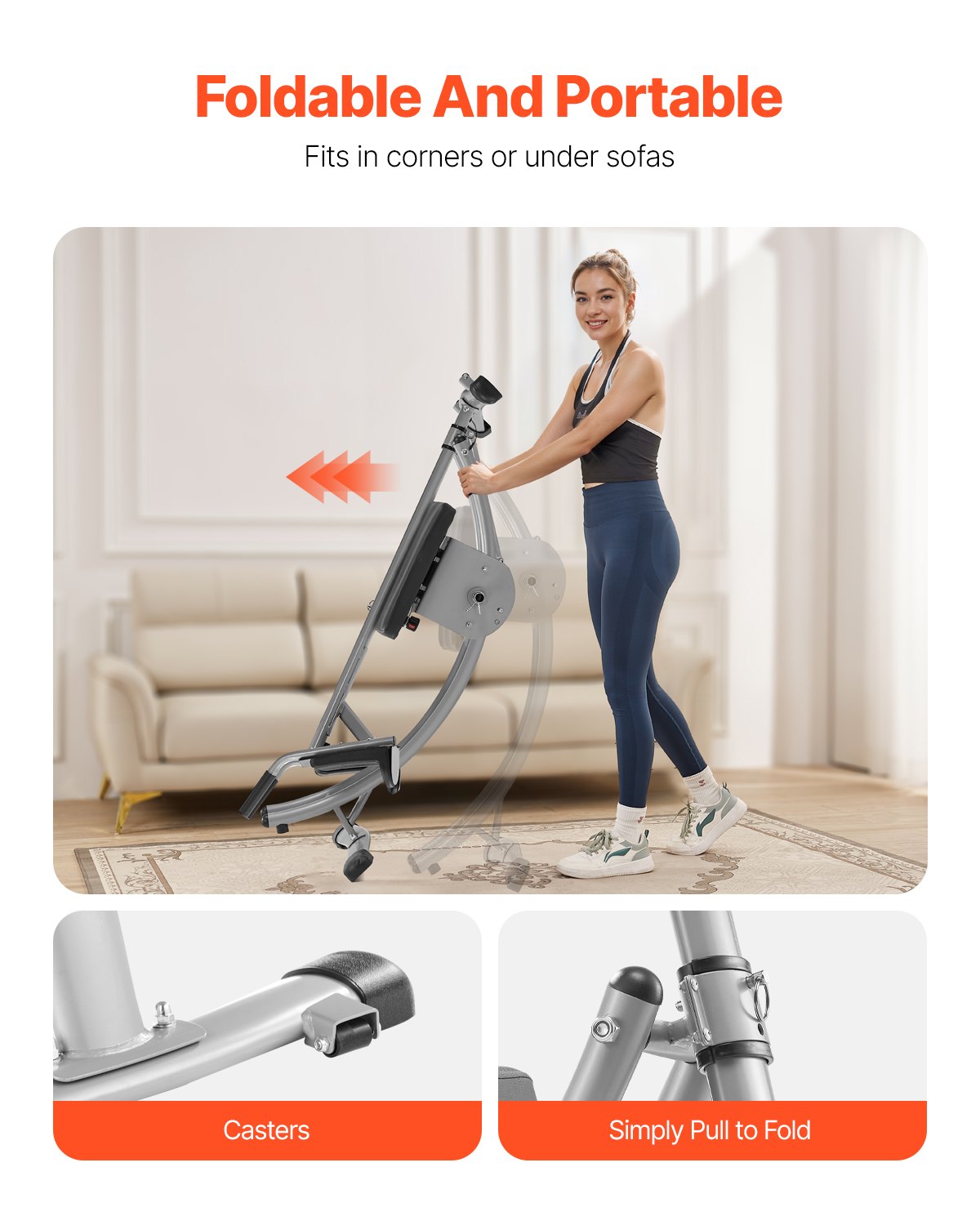 Adjustable Home Gym Abdominal Trainer with Ergonomic Dual Curved Sliding Track