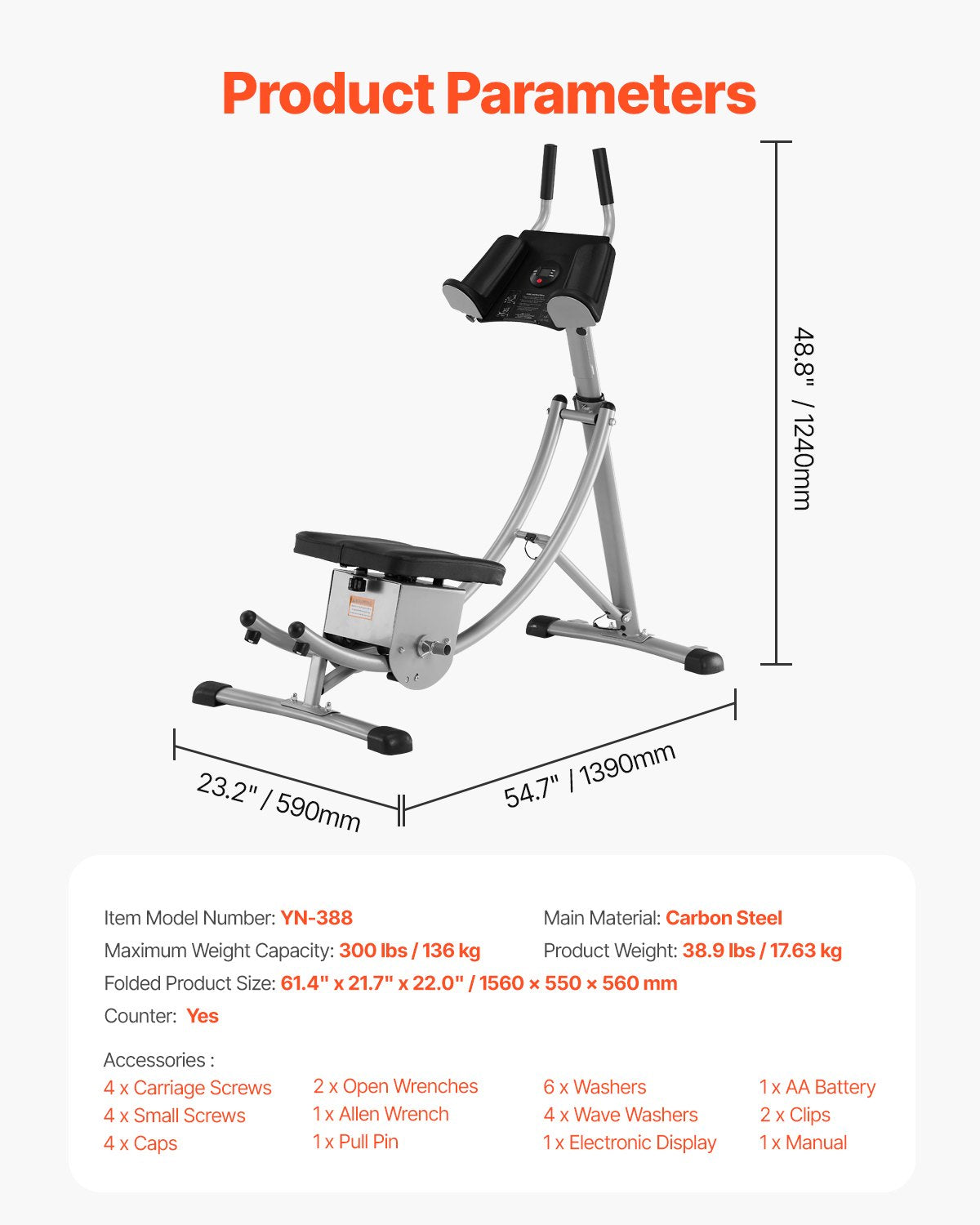 Adjustable Home Gym Abdominal Trainer with Ergonomic Dual Curved Sliding Track