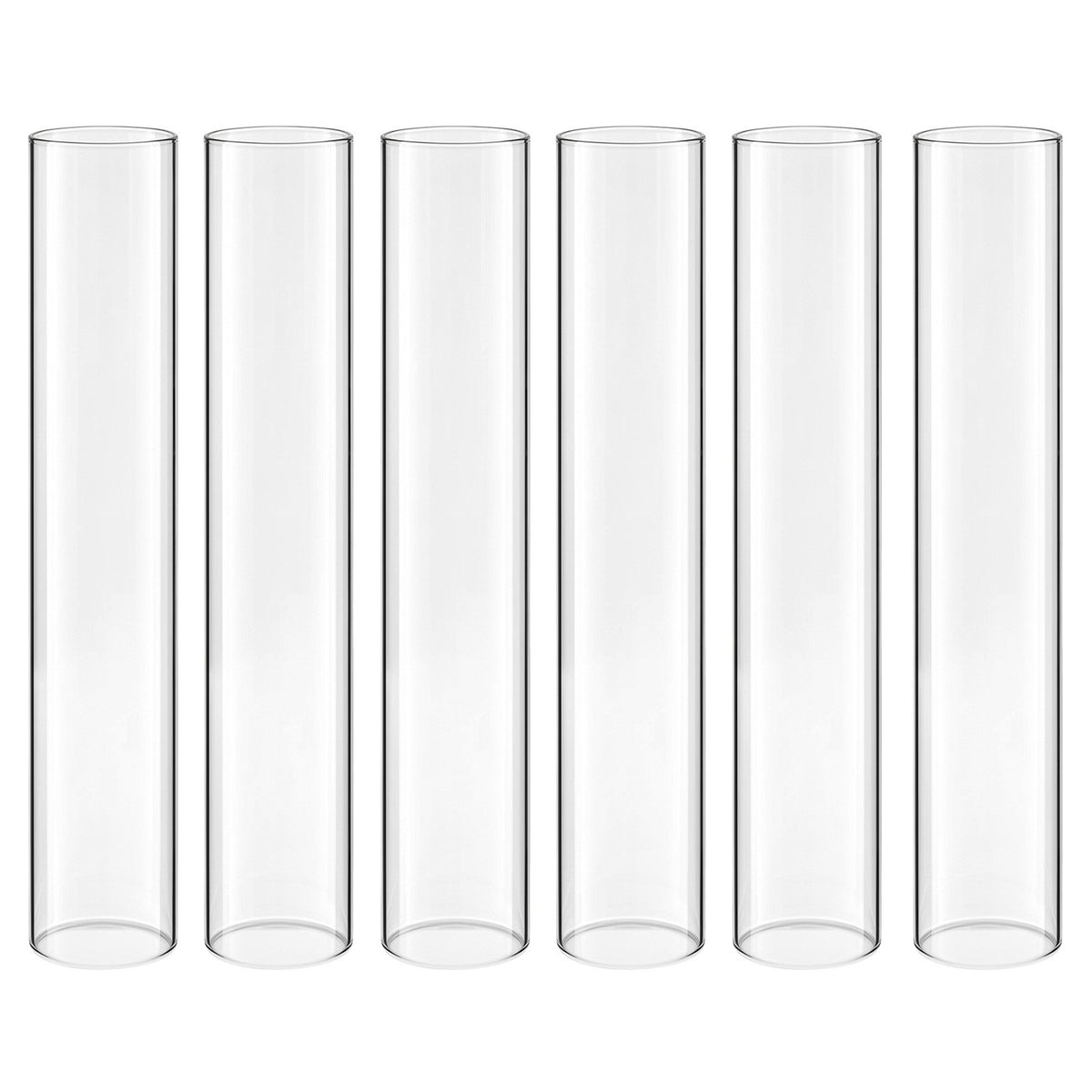 Hurricane Glass Cylinders Set of 24, Φ 65 x 350 mm Tall Clear Glass Candle Covers, High Borosilicate Glass Sleeves for Pillar Candles, Wedding Centerpieces, Home Decor, Party, Wind Protection