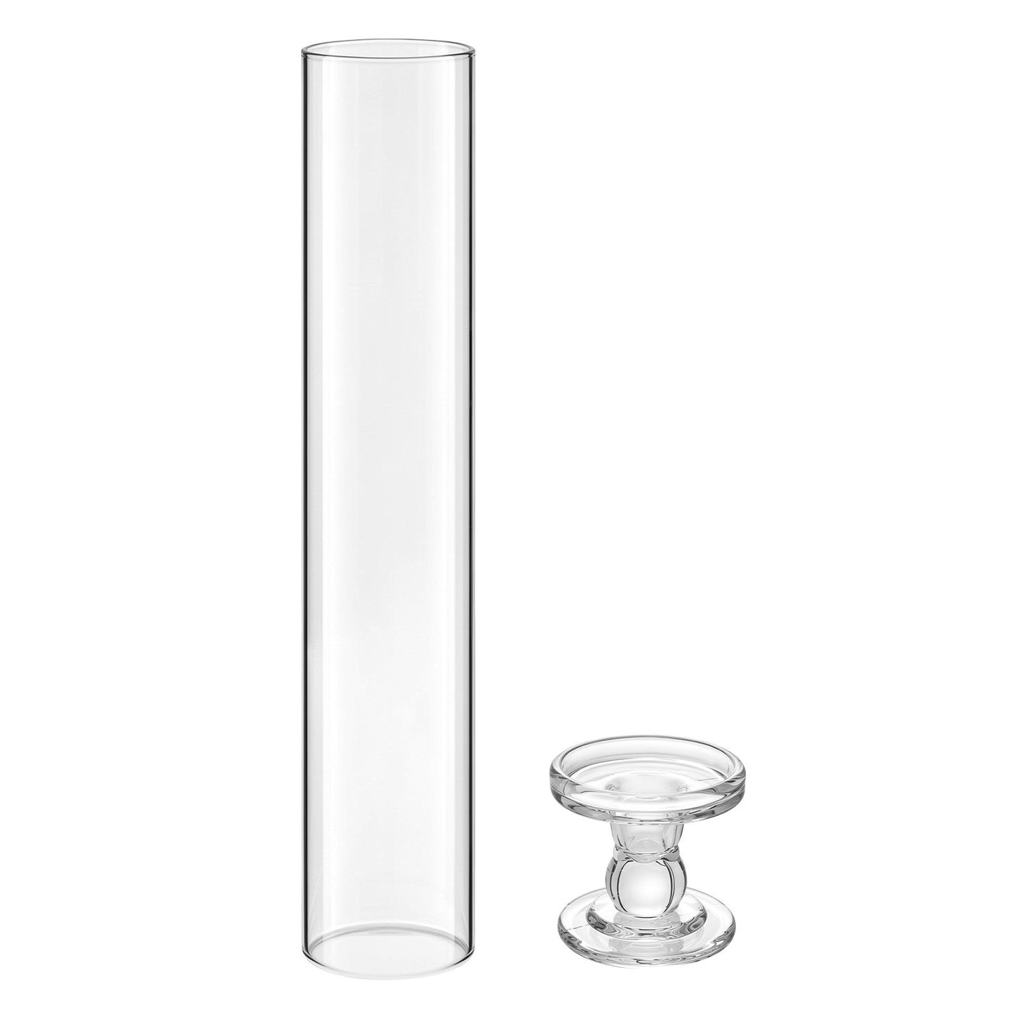 Hurricane Candle Holders Set of 24, 320 mm Tall Clear Glass Taper Candle Holders, High Borosilicate Glass, 2.36 in Cylinder for Wedding, Table Centerpiece, Party, Home Decor, Wind Protection