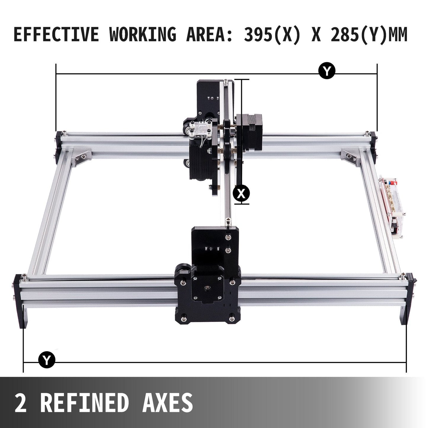 Compact CNC Router & Laser Engraver, 0.4 x 0.3m Area, GRBL Control, 15W Laser