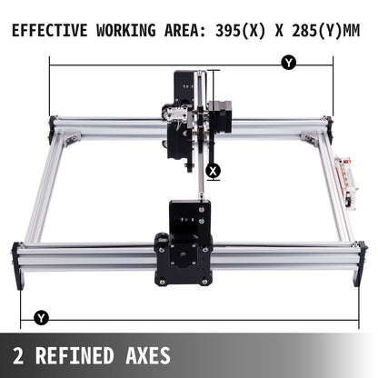 Compact CNC Router & Laser Engraver, 0.4 x 0.3m Area, GRBL Control, 15W Laser