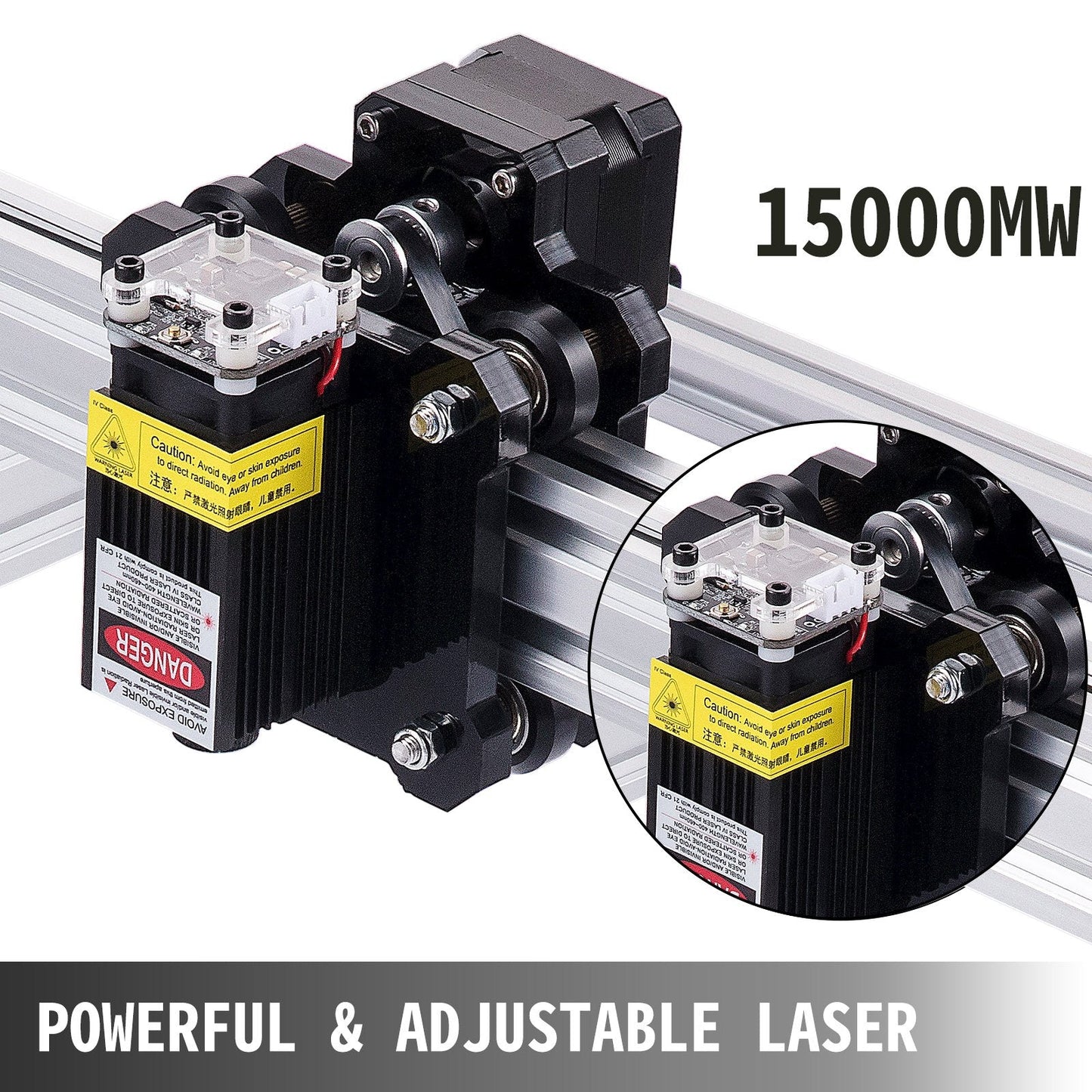 Compact CNC Router & Laser Engraver, 0.4 x 0.3m Area, GRBL Control, 15W Laser