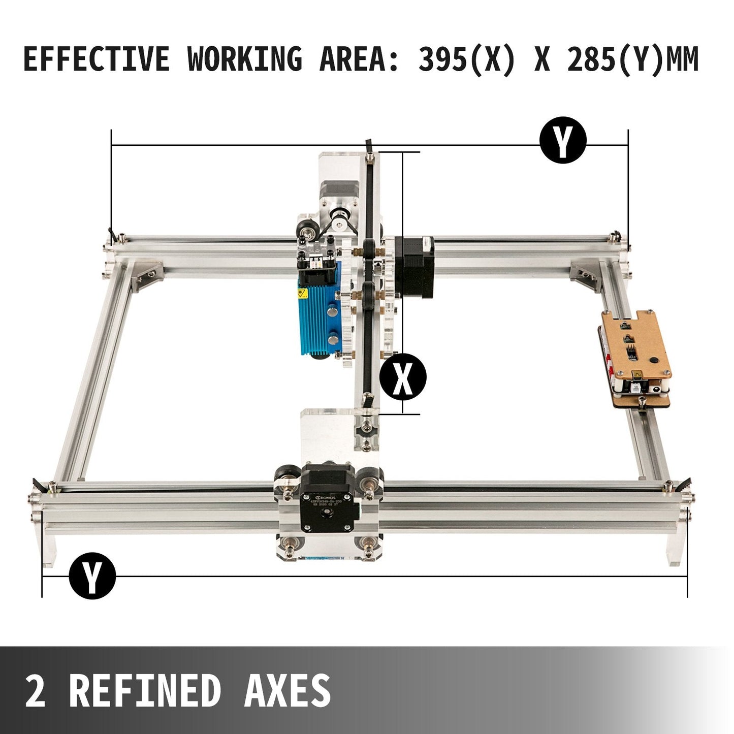 Compact CNC Router & Laser Engraver with 0.1mm Accuracy, 0.4m x 0.3m Work Area