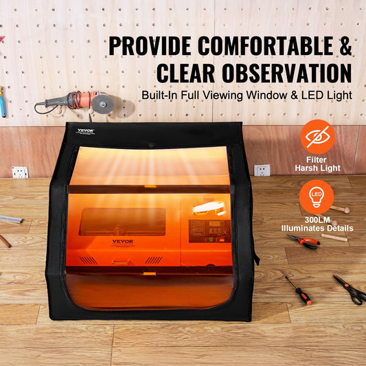 Fireproof Laser Engraver Enclosure with Viewing Window, 0.8 x 0.8 x 0.5 m
