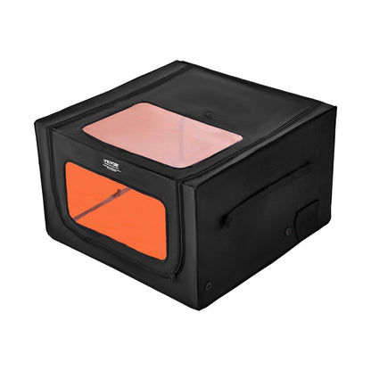 Laser Engraver Enclosure, 800 x 800 x 500 mm, Dual-Direction Viewing, Flame Retardant and Fireproof Protective Cover, with Exhaust Fan and Pipe, Insulates Smoke, Noise and Eye Protection