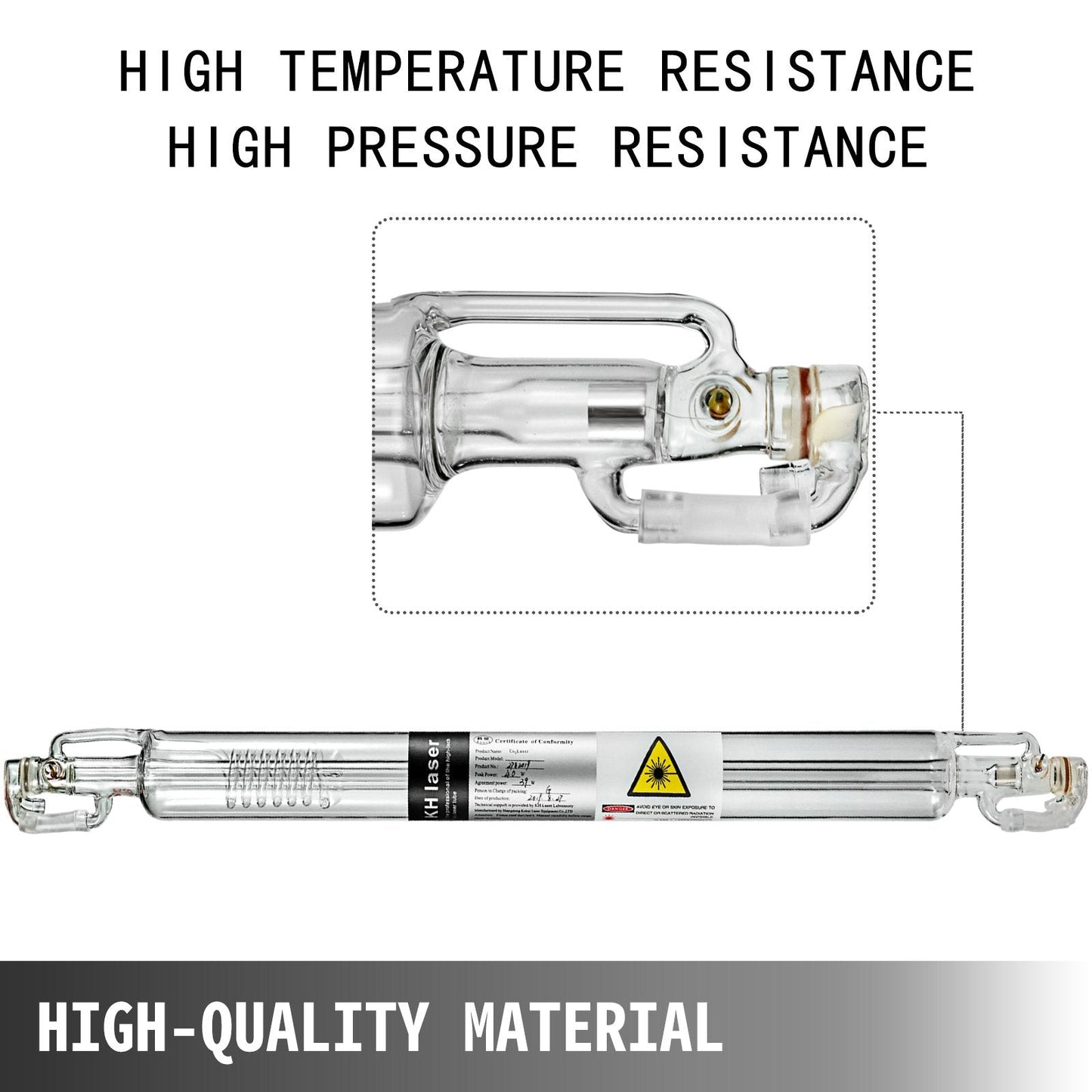 50W CO2 Glass Laser Tube, 0.8m, German Tech, for Engraving & Cutting Machines
