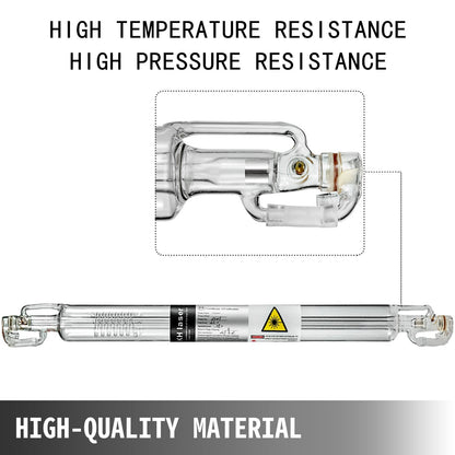 50W CO2 Glass Laser Tube, 0.8m, German Tech, for Engraving & Cutting Machines