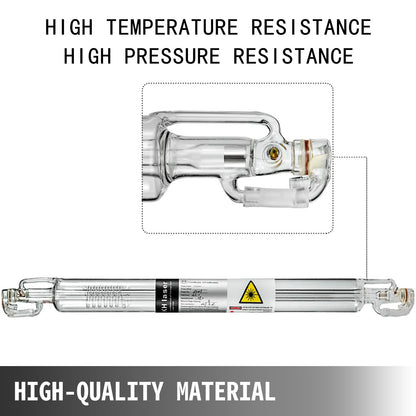 VEVOR Laser Tube 50W CO2 Laser Tube 800mm Glass Laser Tube Professional Imported