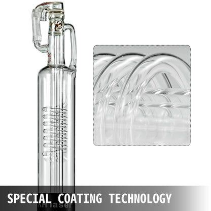 VEVOR Laser Tube 50W CO2 Laser Tube 800mm Glass Laser Tube Professional Imported