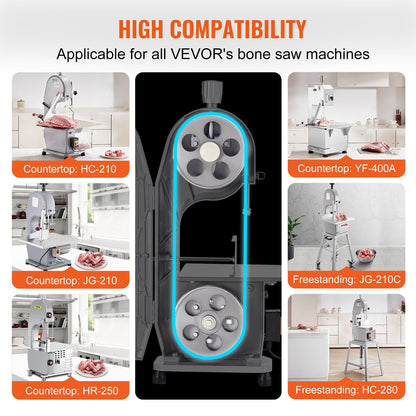 1650mm Carbon Steel Meat Bandsaw Blades, 5-Pack for Bone Saw Machines