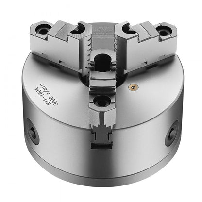 VEVOR 160 mm 3-Jaw Self-Centering Lathe Chuck 1 1/2 in-8 Threaded Backing Plate
