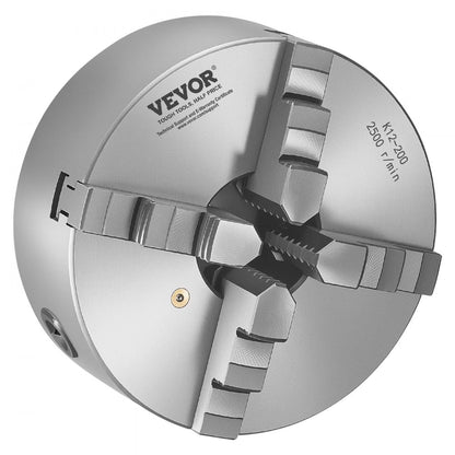 VEVOR 200 mm 4-Jaw Self-Centering Lathe Chuck 1 1/2 in-8 Threaded Backing Plate