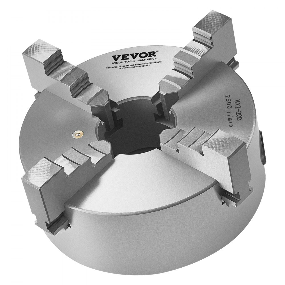 VEVOR 200 mm 4-Jaw Self-Centering Lathe Chuck 1 1/2 in-8 Threaded Backing Plate
