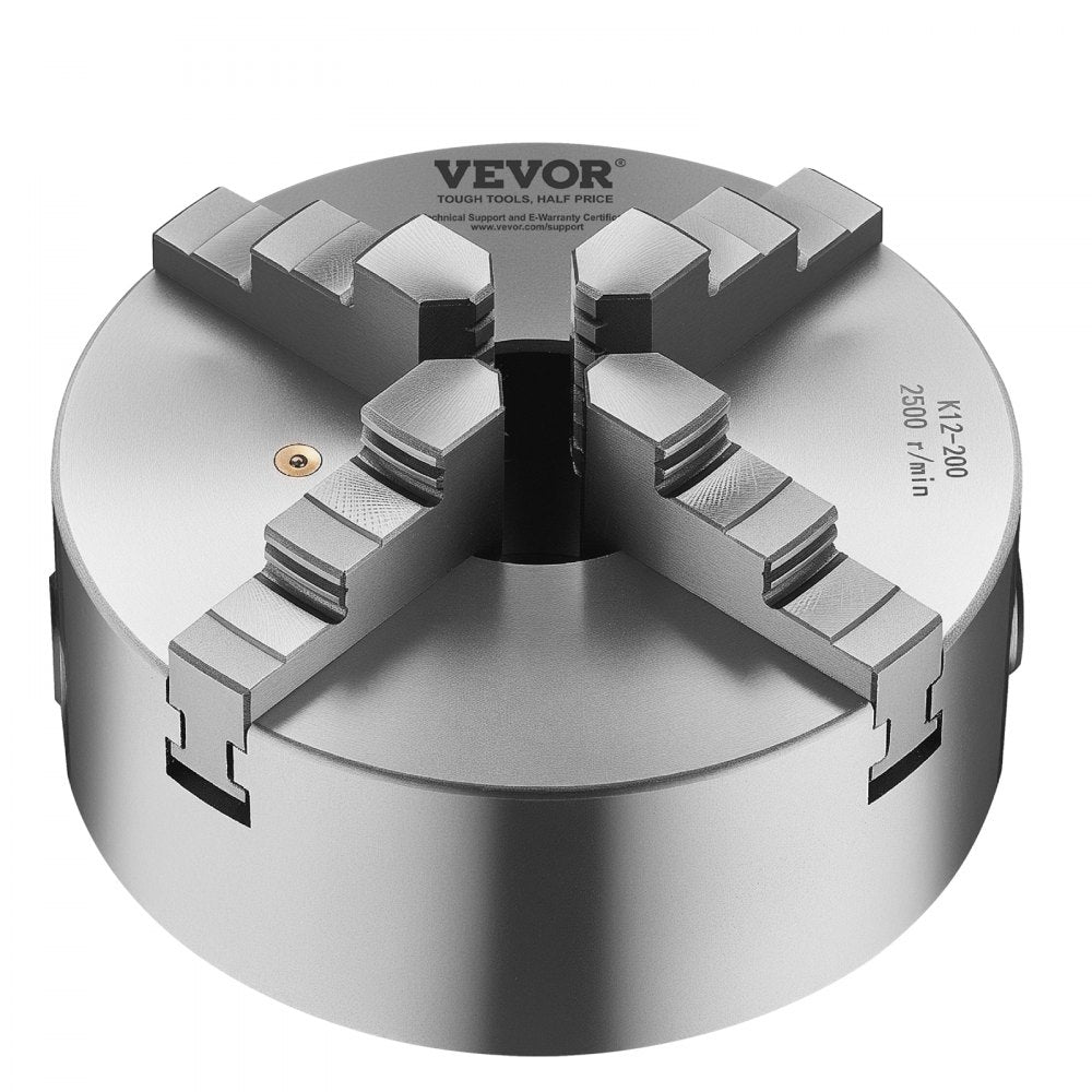 VEVOR 200 mm 4-Jaw Self-Centering Lathe Chuck 1 1/2 in-8 Threaded Backing Plate