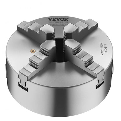 VEVOR 200 mm 4-Jaw Self-Centering Lathe Chuck 1 1/2 in-8 Threaded Backing Plate
