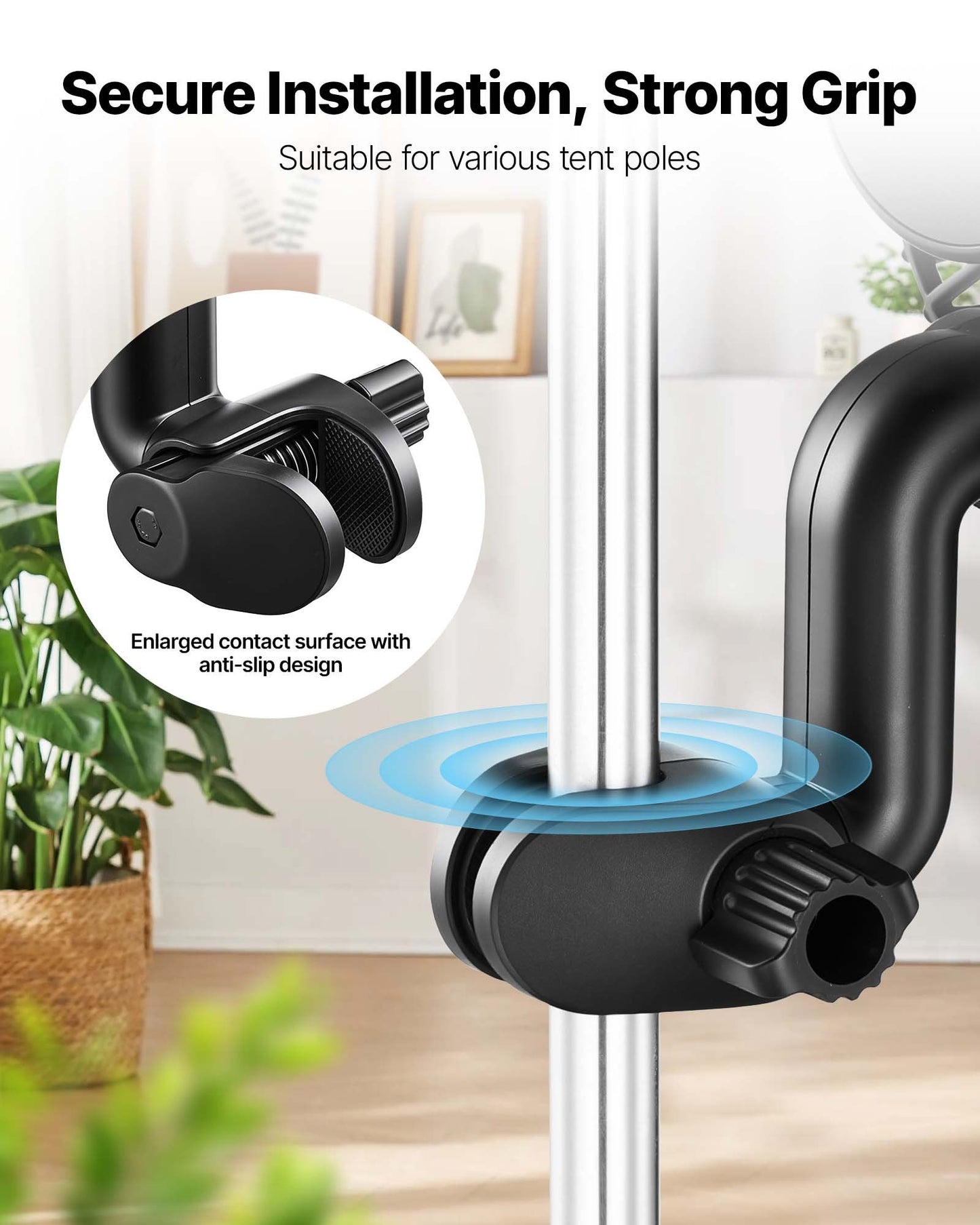 Plant Fan, Grow Tent Clip On Fan, Type-C Port with 9 Speeds & Circulation Mode, Smart Control, Powerful Oscillating, for Hydroponics Circulation Cooling, Black, 2 Pack