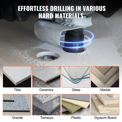 11-Piece Diamond Core Drill Bit Set with 5/8"-11 Connector and Case