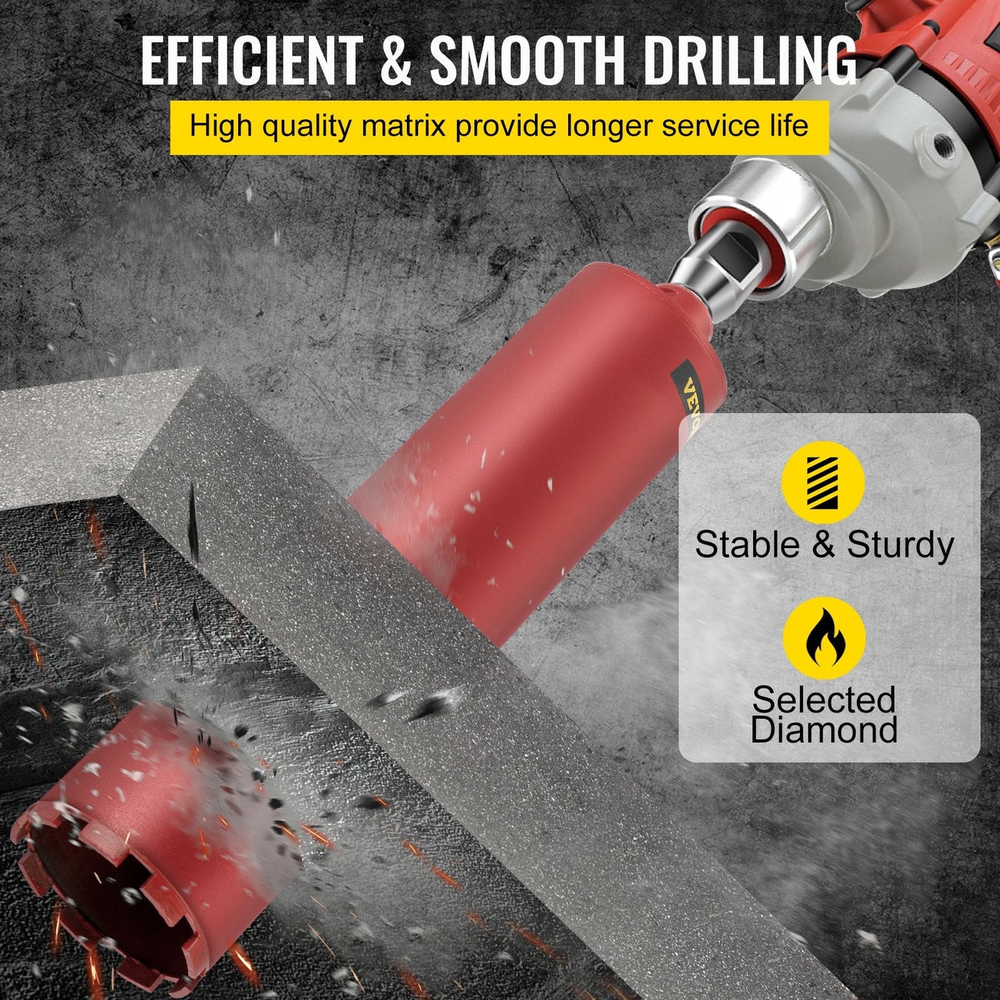 Premium 114mm Dry Diamond Core Drill for Concrete & Masonry (5.4 kg)