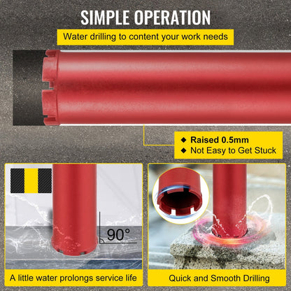 Dry Diamond Core Drill 76mm for Concrete, Masonry & Brick, 400mm Total Length