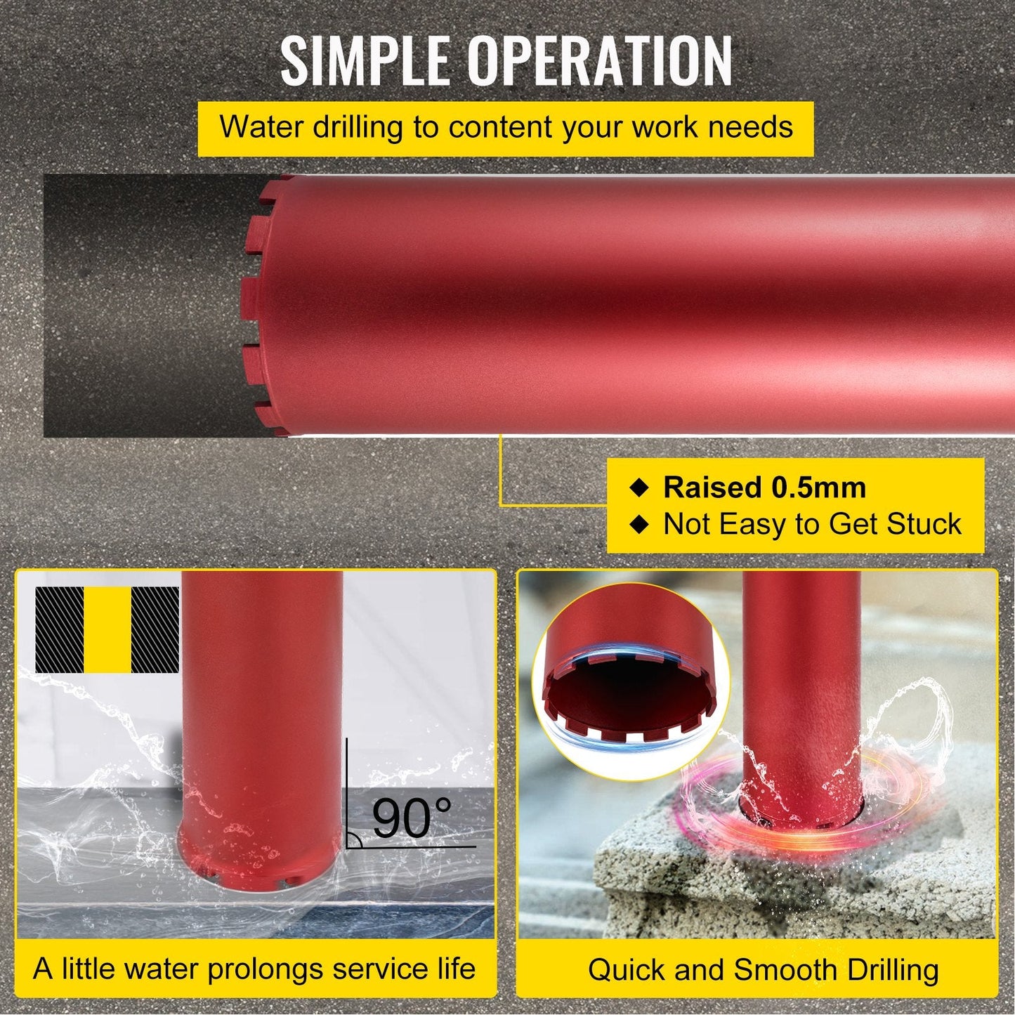 Premium 152mm Diamond Core Drill Bit, 355mm Length for Concrete & Brick