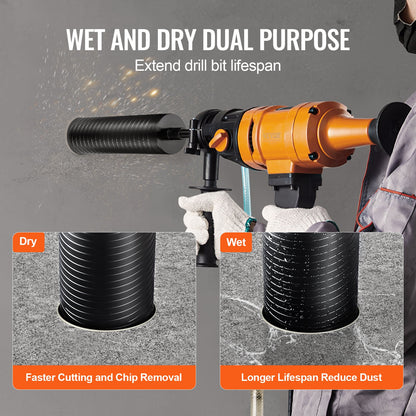 VEVOR Core Drill Bit, 4" Wet/Dry Diamond Core Drill Bits for Brick and Block, Concrete