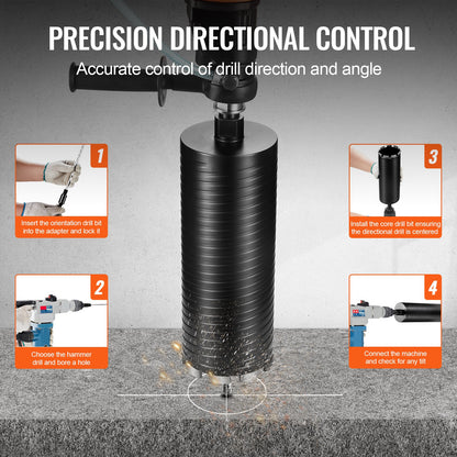 VEVOR Core Drill Bit, 4" Wet/Dry Diamond Core Drill Bits for Brick and Block, Concrete