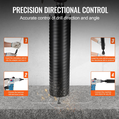 2.5" Diamond Core Drill Bit for Brick & Concrete, 9.5" Depth, Wet/Dry Use