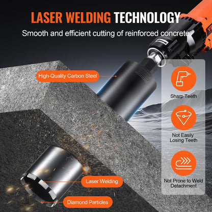 4.25" Diamond Core Drill Bit, 355mm Deep, 3.04kg Wet Cutting for Concrete