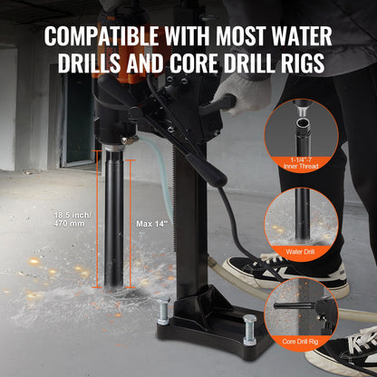 VEVOR Core Drill Bit, 2" Wet Diamond Core Drill Bits, 14" Drilling Depth Concrete