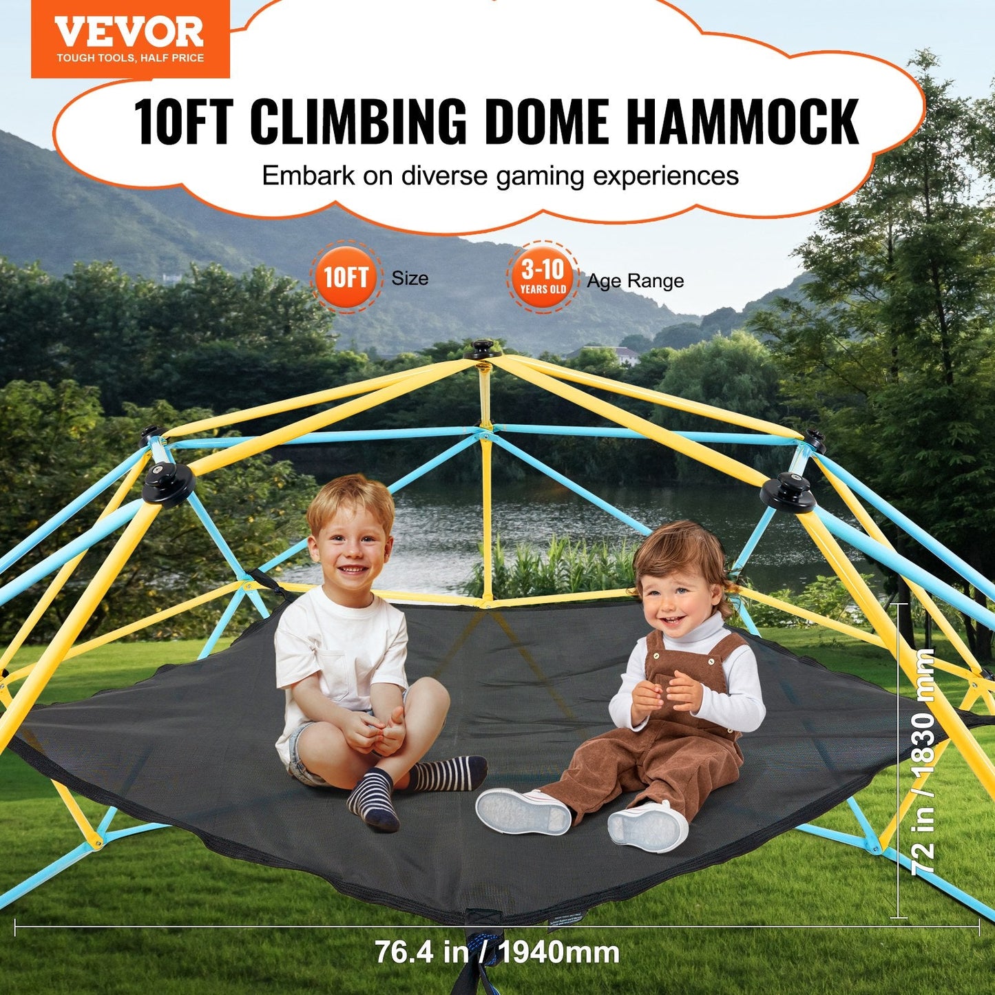 10m Dome Climber Hammock Accessory, 158kg Capacity, for Outdoor Jungle Gym