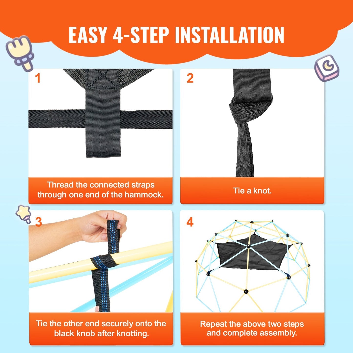 10m Dome Climber Hammock Accessory, 158kg Capacity, for Outdoor Jungle Gym