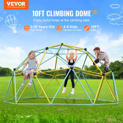 10FT Geometric Jungle Gym Climber for Kids, Supports 340 kg, Ages 3-10