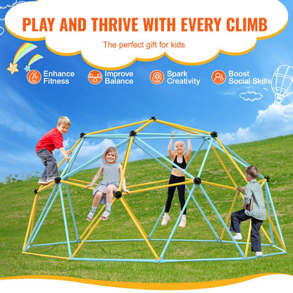 12FT Geometric Dome Climber Play Center for Kids, Supports 340 kg, Ages 3-10