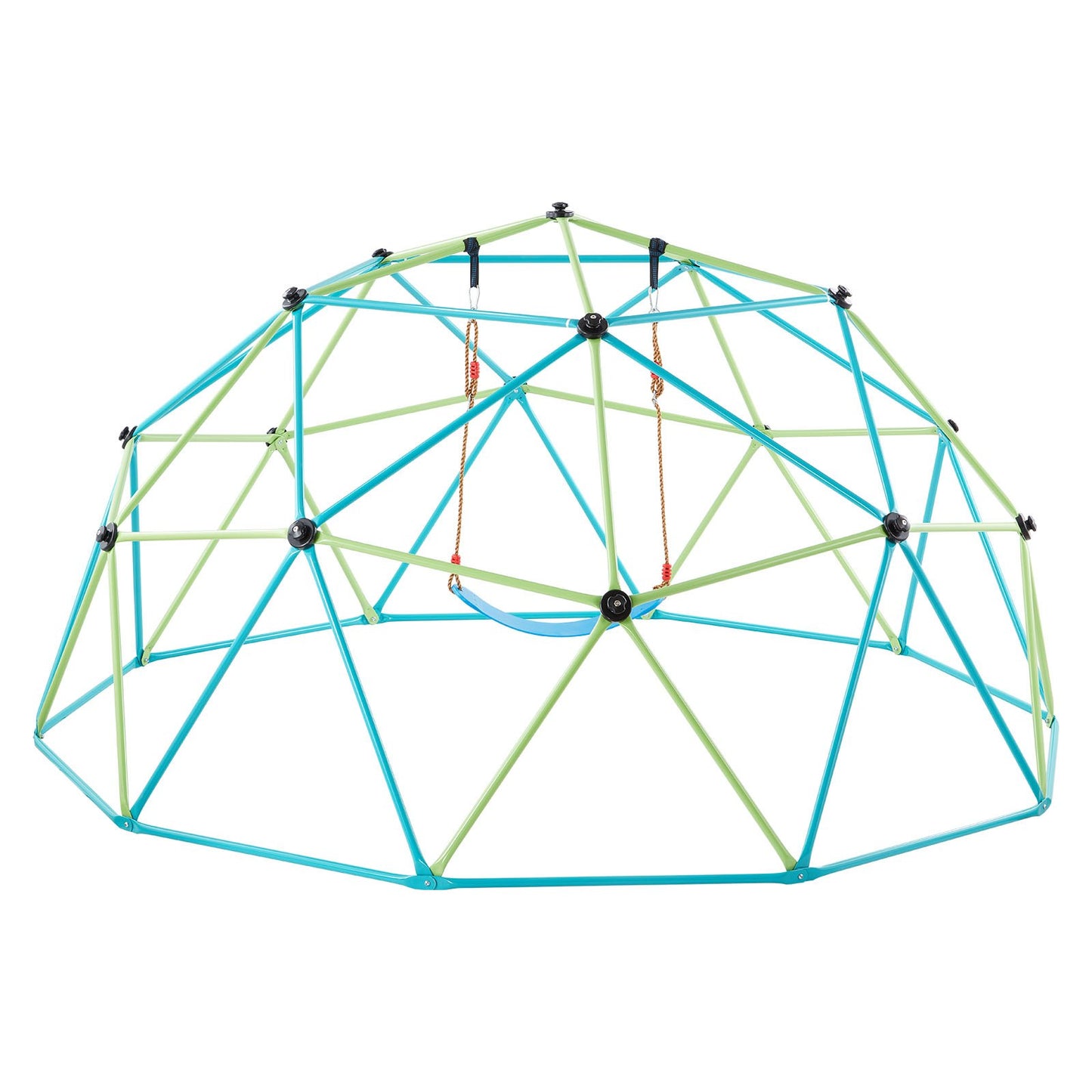 Climbing Dome, 305cm Geometric Dome Climber with Swing & Hammock, 453kg Loading Kid's Jungle Gym Playground, Easy-Assembly Outdoor Backyard Climbing Equipment for Boys Girls 3 to 10 Years Old